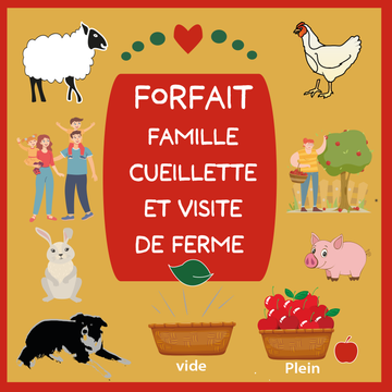 1er OCTOBRE Auto-cueillette de pommes bio (Québec Vrai) forfait familial