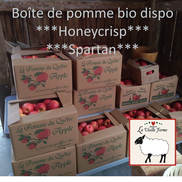 Boîte de Pomme bio honeycrisp et spartan dès le 28 septembre